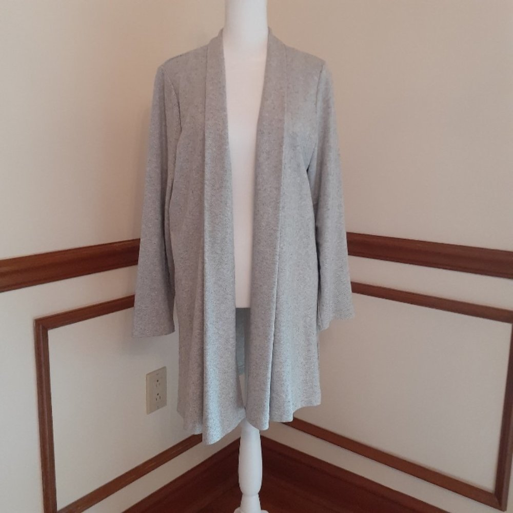 Eileen Fisher Organic Cotton Herringbone Duster Long Jacket - PL